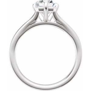 14K White Gold 8x6 mm Emerald Engagement Ring. 689416:510:P