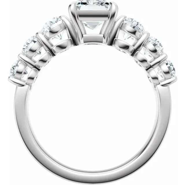 14K White Gold 10x8 mm Emerald 1 3/4 CTW Diamond Accented Engagement Ring. 689403:LG710:P