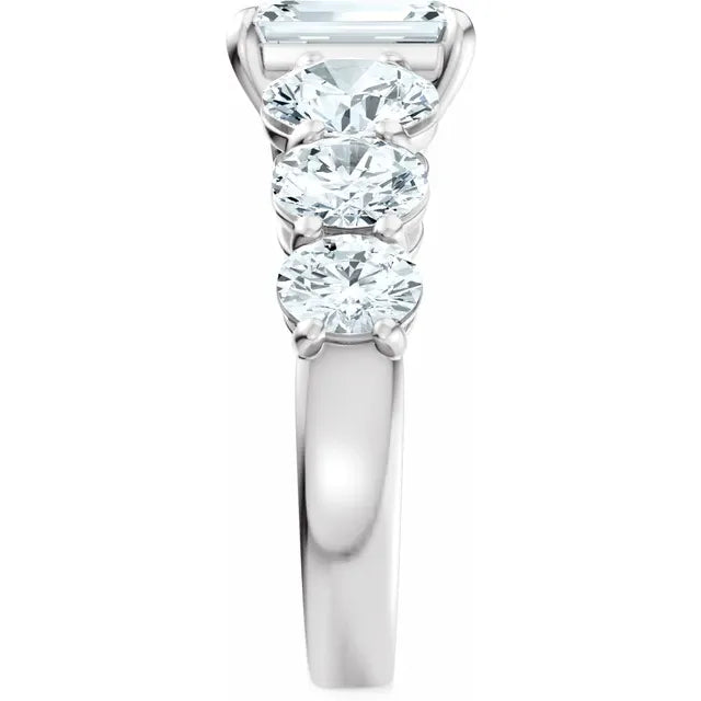 14K White Gold 10x8 mm Emerald 1 3/4 CTW Diamond Accented Engagement Ring. 689403:LG710:P