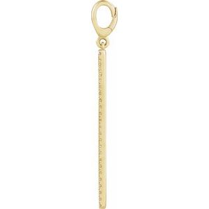 14K Yellow Gold Engravable 1/3 CTW Diamond Bar Charm/Pendant