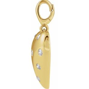 14K Yellow Gold 1/6 CTW Diamond Puffy Heart Charm/Pendant