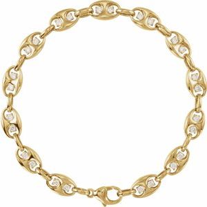 14K Yellow Gold 1 CTW Diamond Mariner Link Bracelet