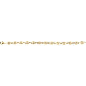 14K Yellow Gold 1 CTW Diamond Mariner Link Bracelet