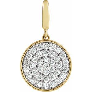 14K Yellow Gold 1/2 CTW Diamond Pave-Style Disc Charm/Pendant