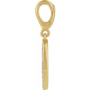 14K Yellow Gold 1/2 CTW Diamond Pave-Style Disc Charm/Pendant