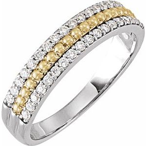14K White/Yellow Gold 1/3 CTW Diamond Anniversary Band. 689364:601:P