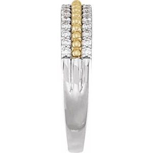 14K White/Yellow Gold 1/3 CTW Diamond Anniversary Band. 689364:601:P
