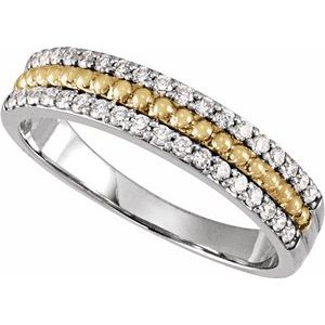 14K White/Yellow Gold 1/3 CTW Diamond Anniversary Band. 689364:601:P