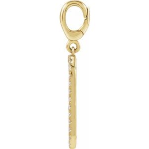 14K Yellow Gold Engravable 1/6 CTW Diamond Dog Tag Charm/Pendant