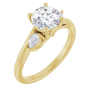14K Yellow Gold 7 mm Round 1/5 CTW Diamond Three-Stone Engagement Ring 127188:102:P