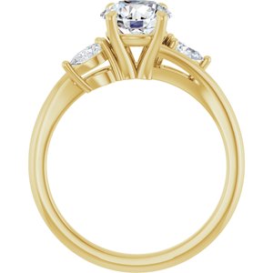 14K Yellow Gold 7 mm Round 1/5 CTW Diamond Three-Stone Engagement Ring 127188:102:P