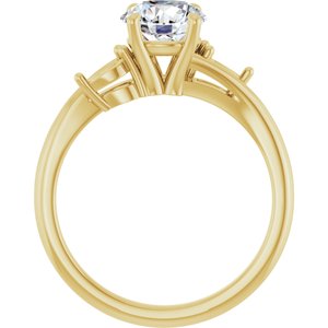14K Yellow Gold 7 mm Round 1/5 CTW Diamond Three-Stone Engagement Ring 127188:102:P