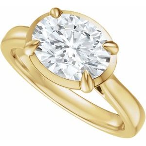 14K Yellow Gold 9x7 mm Oval Solitaire Engagement Ring. 689419:600:P