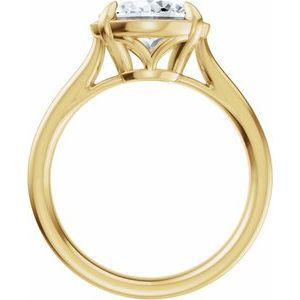 14K Yellow Gold 9x7 mm Oval Solitaire Engagement Ring. 689419:600:P