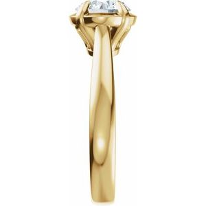 14K Yellow Gold 9x7 mm Oval Solitaire Engagement Ring. 689419:600:P