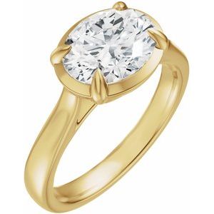 14K Yellow Gold 9x7 mm Oval Solitaire Engagement Ring. 689419:600:P