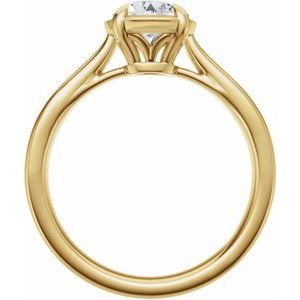 14K Yellow Gold 6.5 mm Round Solitaire Engagement Ring. 689419:618:P