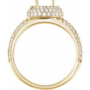14K Yellow Gold 3/4 CTW Diamond Pave Hidden Halo-Style Accented Engagement Ring. 67581:104:P