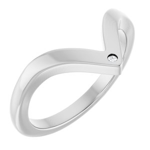 Platinum .0075 CT Diamond Contour Band. 127279:LG103:P