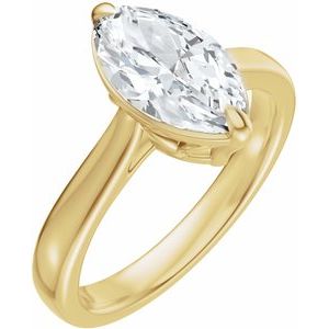 14K Yellow Gold 10x5 mm Marquise Solitaire Engagement Ring. 689419:654:P