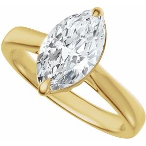 14K Yellow Gold 10x5 mm Marquise Solitaire Engagement Ring. 689419:654:P
