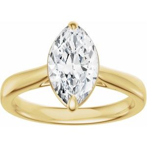 14K Yellow Gold 10x5 mm Marquise Solitaire Engagement Ring. 689419:654:P