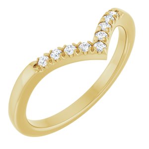 14K Yellow Gold 1/8 CTW Diamond Contour Band. 127316:LG126:P