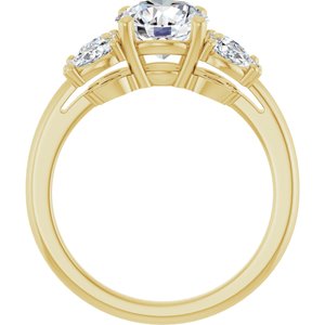 14K Yellow Gold 7.4 mm Round Accented Engagement Ring. 127235:1170:P