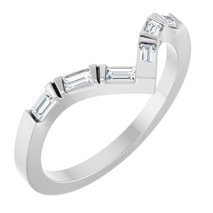 14K White Gold 1/6 CTW Diamond Contour Band. 127300:LG103:P