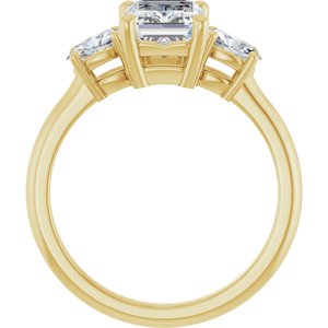 14K Yellow Gold 8x6 mm Emerald Three-Stone Engagement Ring 127205:1196:P