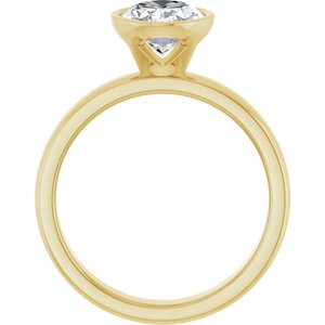 14K Yellow Gold 9x7 mm Oval Bezel-Set Solitaire Engagement Ring. 127201:102:P