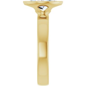14K Yellow Gold 10x5 mm Marquise Bezel-Set Solitaire Engagement Ring. 127201:131:P