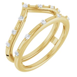14K Yellow Gold 1/5 CTW Diamond Ring Guard. 689370:LG700:P