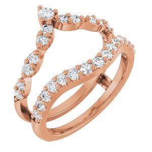 14K Rose Gold 2.5 Mm Diamond Ring Guard. 689448:LG105:P