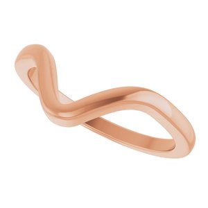 14K Rose Gold Contour Band for 7x4.5 mm Pear Ring. 122928:680:P