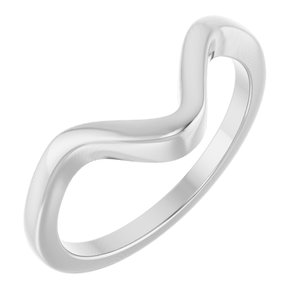 14K White Gold Contour Band for 7x4.5 mm Pear Ring. 122928:682:P