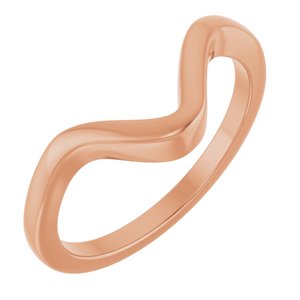 14K Rose Gold Contour Band for 7x4.5 mm Pear Ring. 122928:680:P