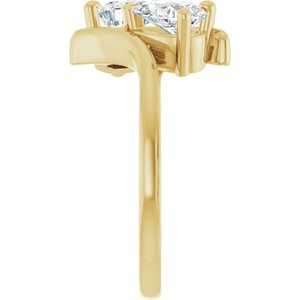 14K Yellow Gold 7x4.5 mm Pear Two-Stone Engagement Ring. 122928:616:P