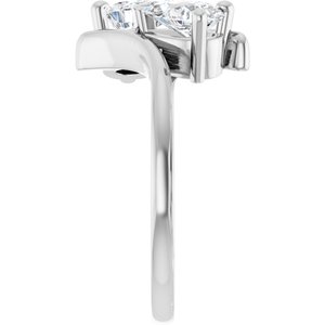 14K White Gold 7x4.5 mm Pear Two-Stone Engagement Ring. 122928:618:P