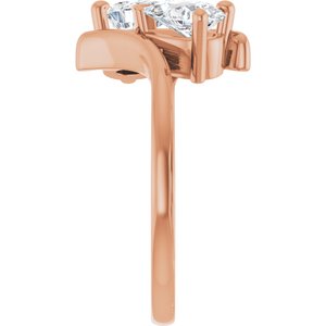 14K Rose Gold 7x4.5 mm Pear Two-Stone Engagement Ring. 122928:615:P