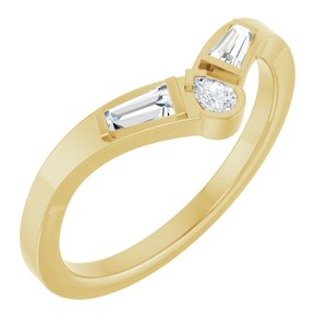 14K Yellow Gold 1/6 CTW Diamond Contour Band. 127327:LG107:P