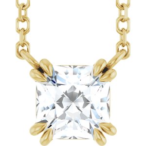 14K Yellow Gold 3/4 CT Natural Diamond Solitaire Necklace