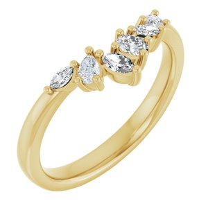 14K Yellow Gold 1/3 CTW Diamond Contour Band. 689380:LG700:P