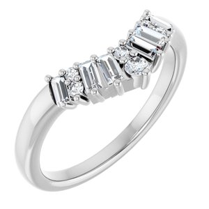 14K White Gold 1/3 CTW Diamond Contour Band. 689372:LG701:P