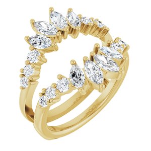 14K Yellow Gold 1 1/2 CTW Diamond Ring Guard. 689377:LG700:P