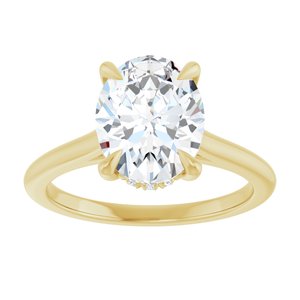 14K Yellow Gold 10x8 mm Oval Hidden Halo-Style Engagement Ring. 127198:931:P