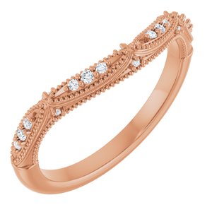 14K Rose Gold .07 CTW Diamond Contour Band. 127357:104:P