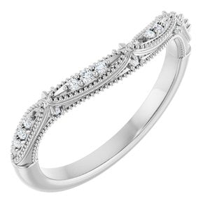 Platinum .07 CTW Diamond Contour Band. 127357:108:P