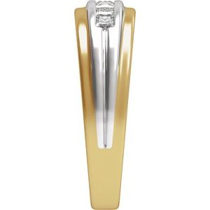 14K Yellow/White Gold 1/2 CTW Diamond Men's Band. 689396:LG700:P