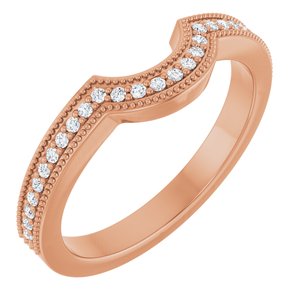 14K Rose Gold 1/8 CTW Diamond Contour Band. 127363:LG110:P